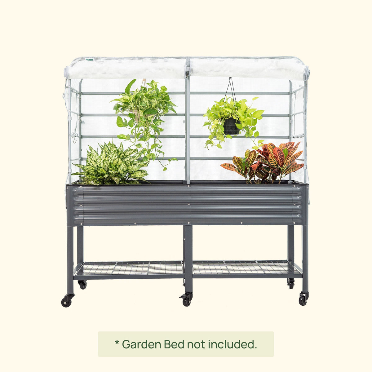 Greenhouse Frost Cover & Trellis System for Elevated Beds – 2ft x 6ft, Frame + Cover – view 1
