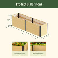 26in Tall Woodgrain 2ft x 8ft Raised Garden Bed – view 4