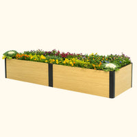 16in Tall Woodgrain 2ft x 8ft Raised Garden Bed – view 1