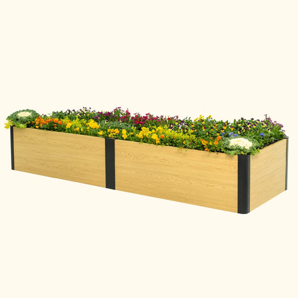 16in Tall Woodgrain 2ft x 8ft Raised Garden Bed – view 1