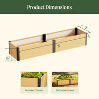 16in Tall Woodgrain 2ft x 8ft Raised Garden Bed – view 4