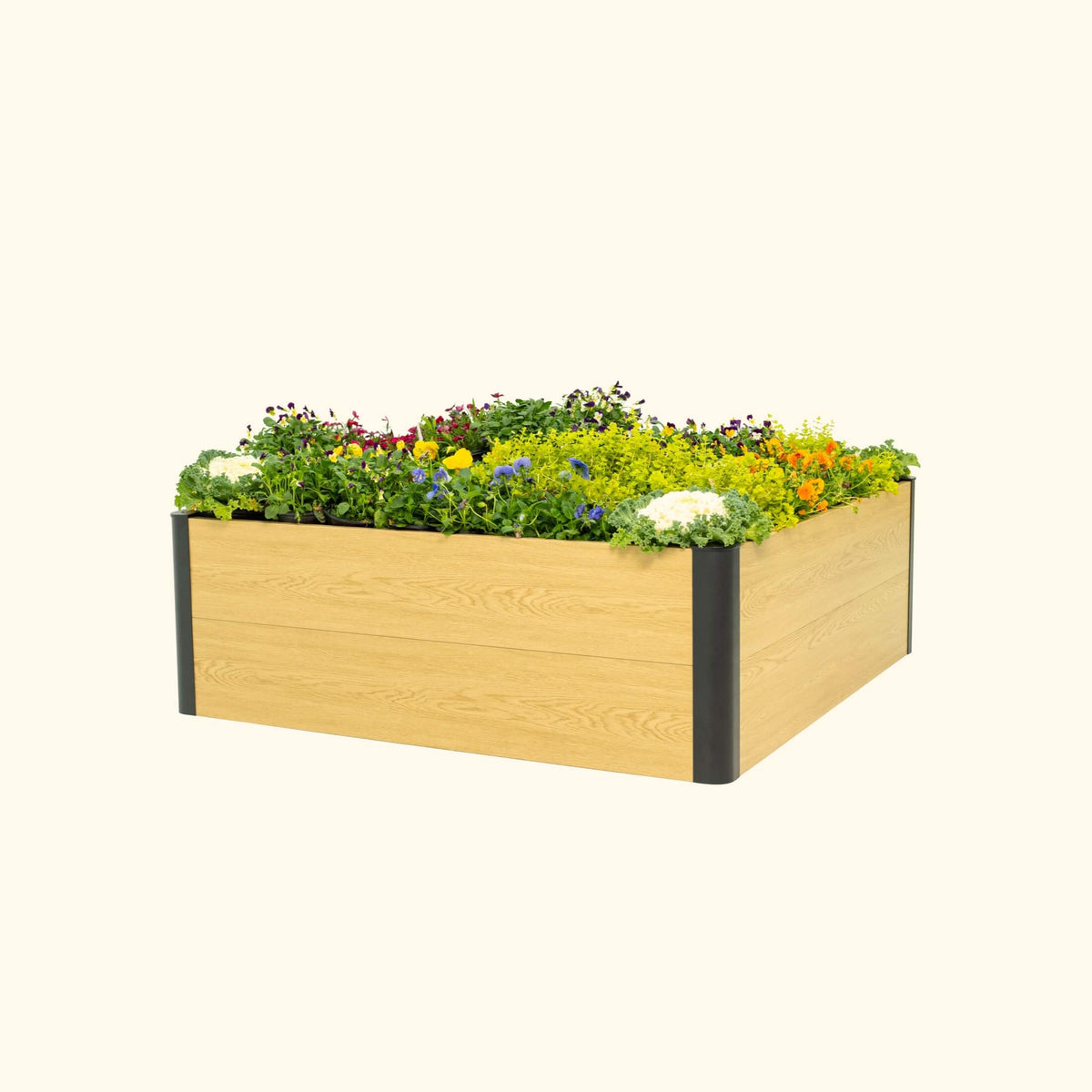 16in Tall Woodgrain 4ft x 4ft Raised Garden Bed – view 1