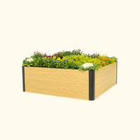 16in Tall Woodgrain 4ft x 4ft Raised Garden Bed – view 1