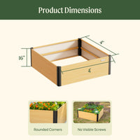 16in Tall Woodgrain 4ft x 4ft Raised Garden Bed – view 4