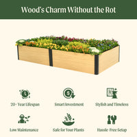 16in Tall Woodgrain 4ft x 8ft Raised Garden Bed – view 3