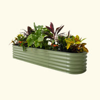 Self-Watering Raised Garden Bed 2ft x 6ft in Olive Green – view 2